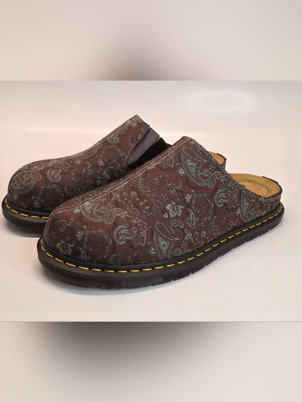 New Dr. Martens Paisley Jacquard San Mule Russet Slip-On Men's Size 14